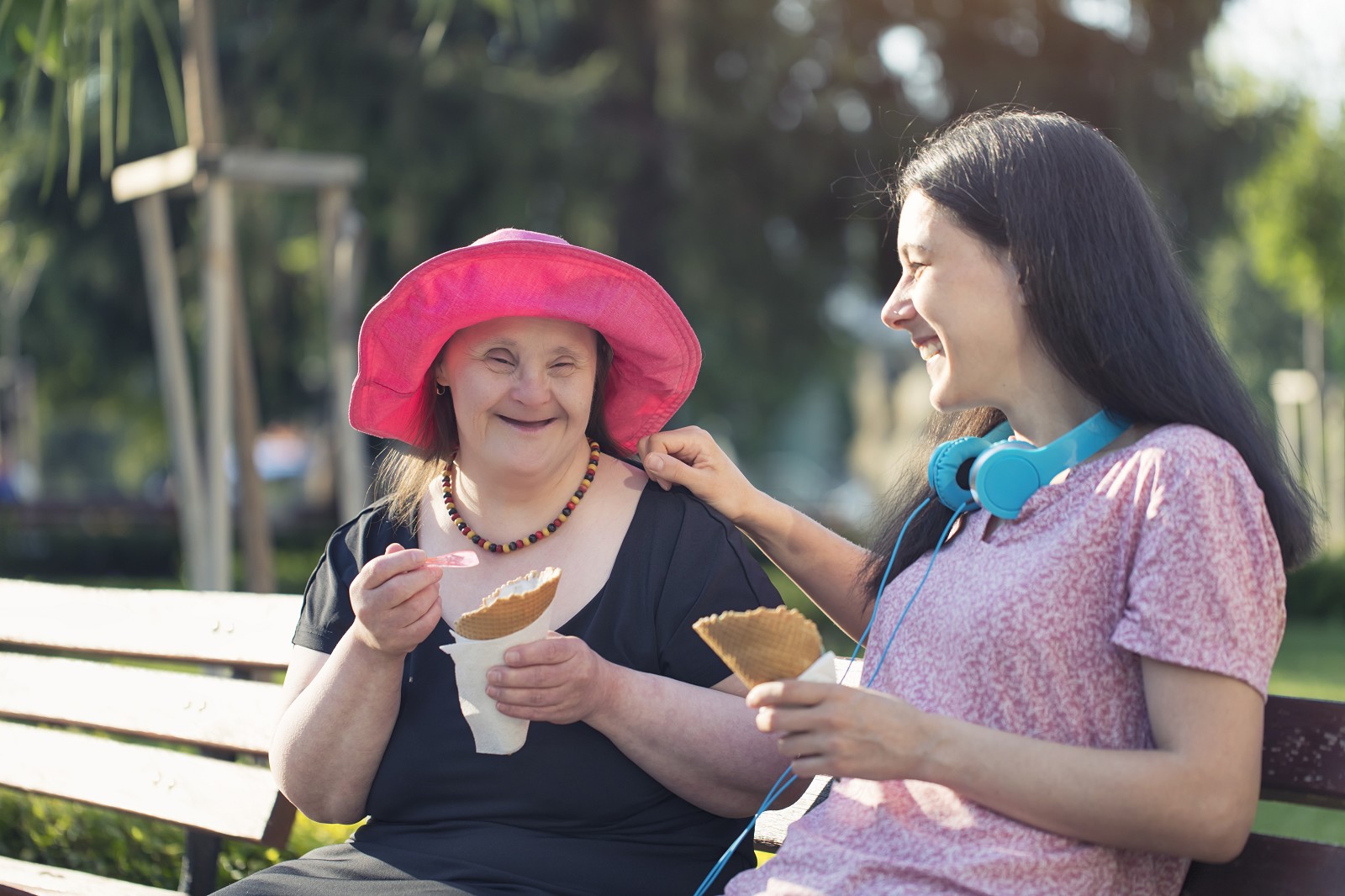 Two Women Eating Ice Cream